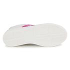 Gilrs Ivory & Pink Logo Trainers, 1, hi-res