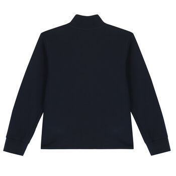 Boys Navy Logo Zip Up Top