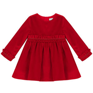 Younger Girls Red Velvet Dress