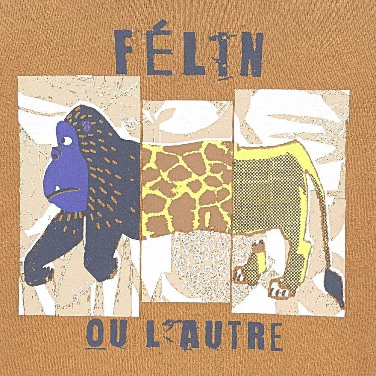 تيشيرت قطن ولادي باللون البني الفاتح, 1, hi-res image number null