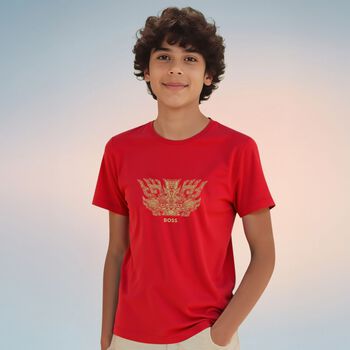 Boys Red Dragon Logo T-Shirt
