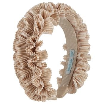 Girls Gold Pleated Ruffled Headband