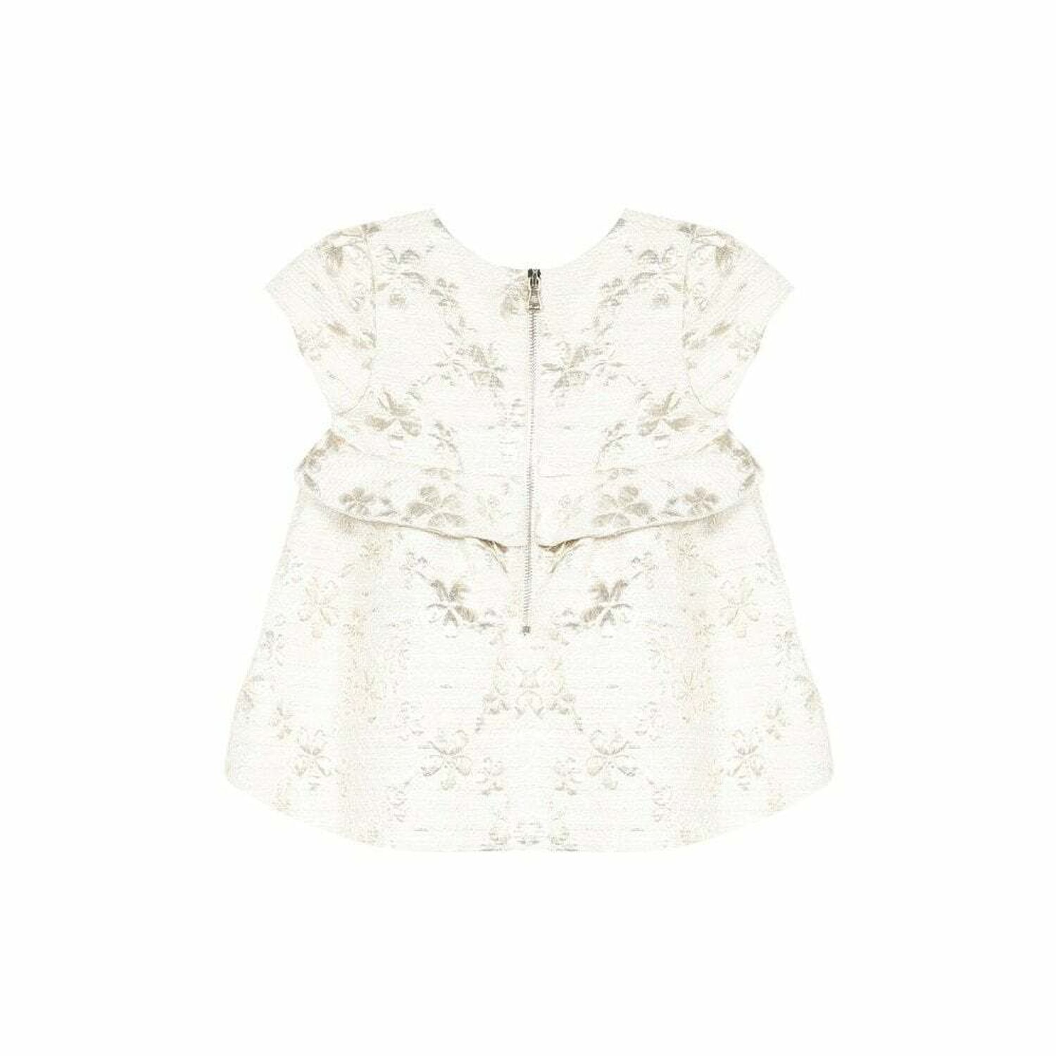 white and gold jacquard dress Jackson Jacquard Gown in White Gold by Sau Lee