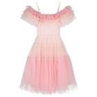 Girls Pink Embellished Ruffle Tulle Dress, 1, hi-res
