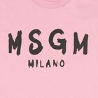 Girls Pink & Black Logo T-Shirt, 5, hi-res