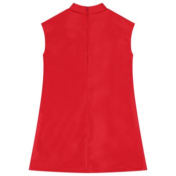 Girls Red Crystal Embellished Dress