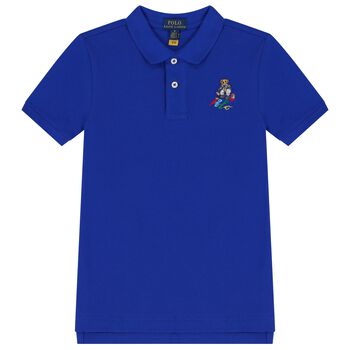 Boys Blue Polo Bear Polo Shirt