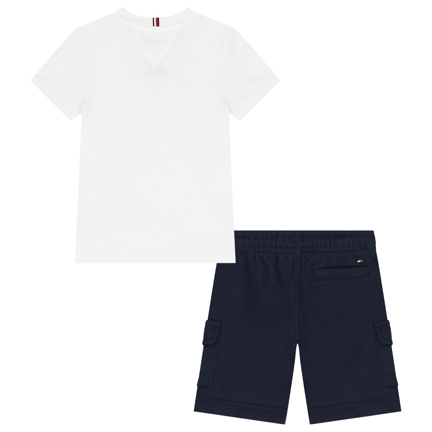Boys White & Navy Blue Shorts Set, 1, hi-res image number null