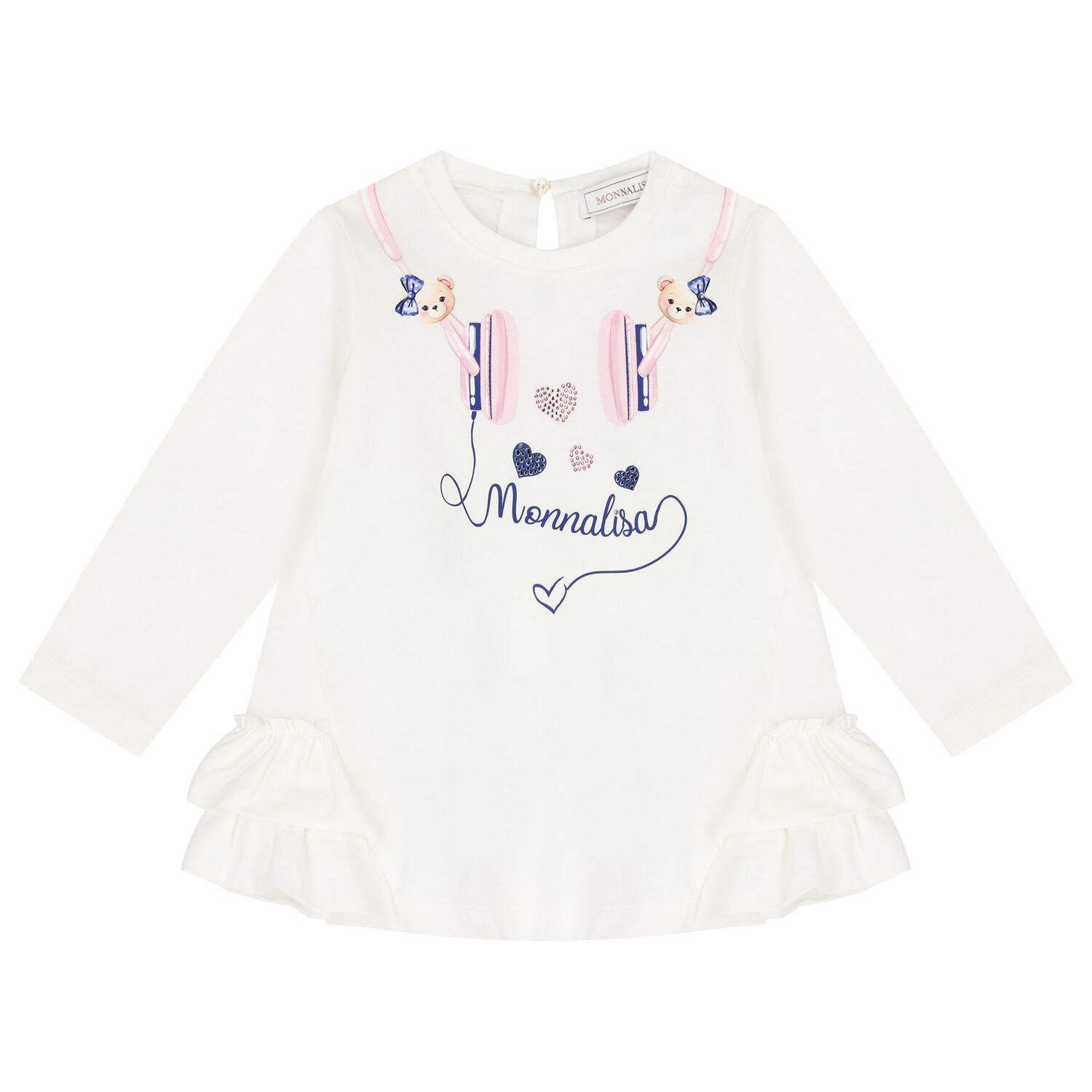 طقم بنات ليغنز بطبعة السماعات باللون الوردي والعاجي, 1, hi-res