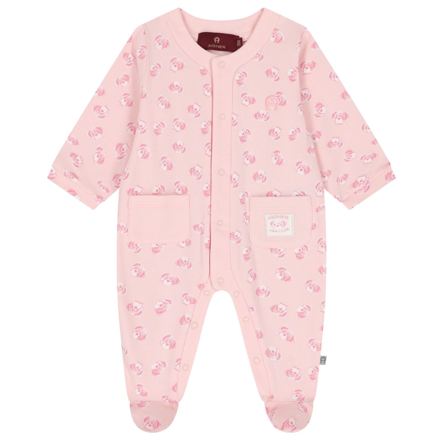 Baby Girls Pink Teddy Bear Logo Babygrow, 3, hi-res