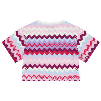 Girls Purple & Pink Logo Zigzag T-Shirt