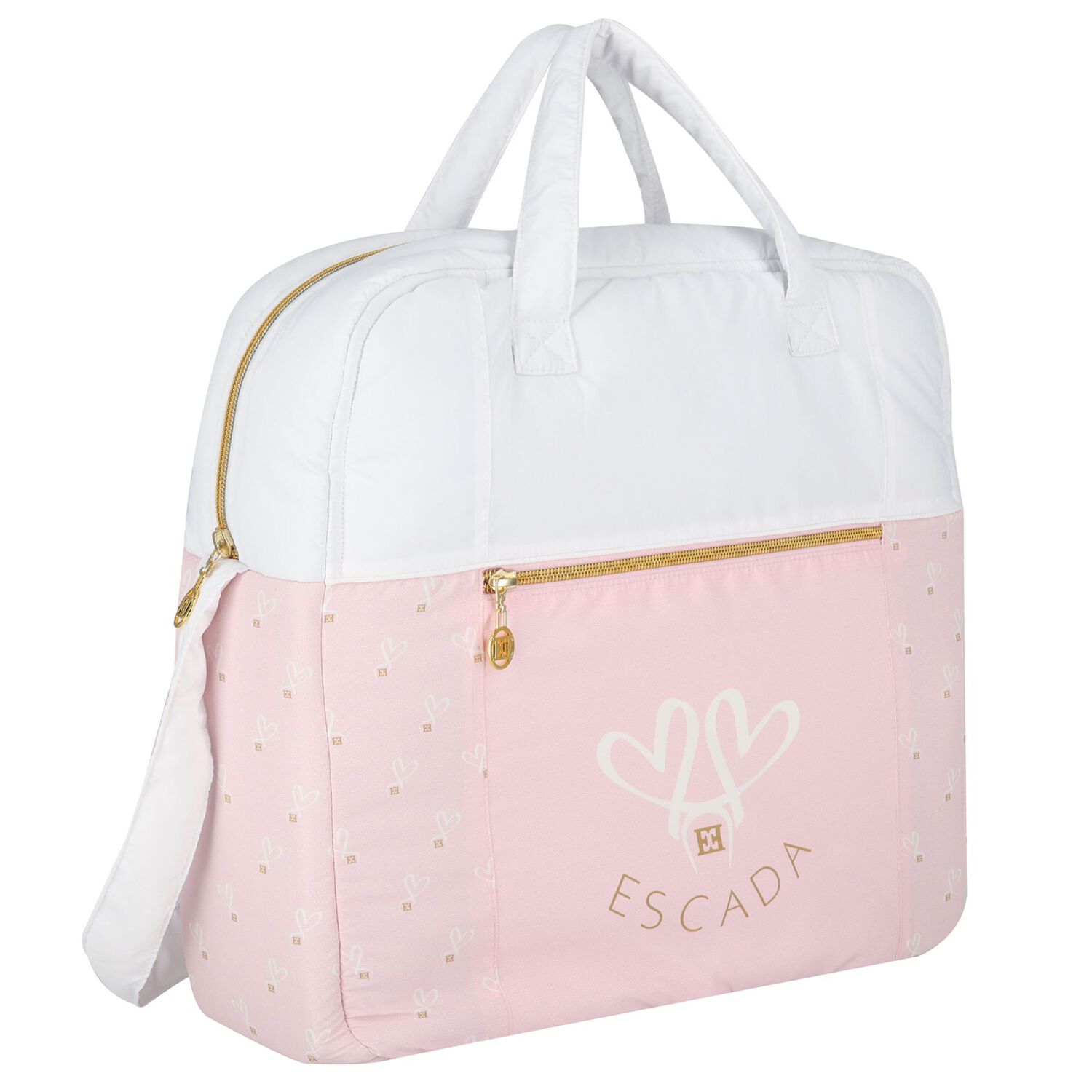White & Pink Logo Baby Changing Bag, 2, hi-res