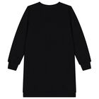 Girls Black Bow Geo Map Dress, 1, hi-res