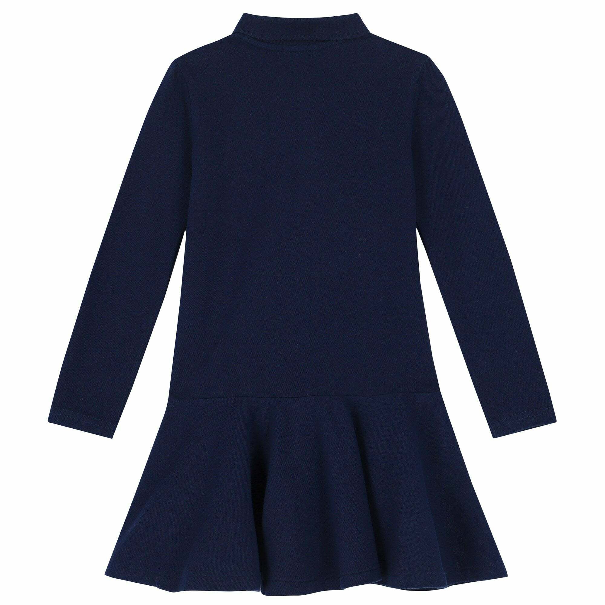 Ralph Lauren Girls Navy Logo Polo Dress Junior Couture
