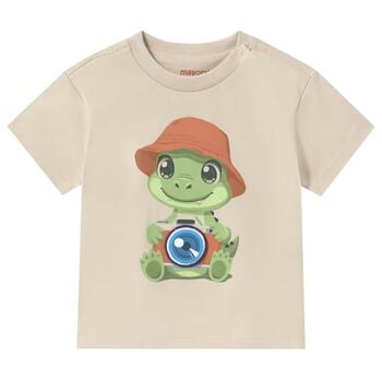 Younger Boys Beige Crocodile T-Shirt