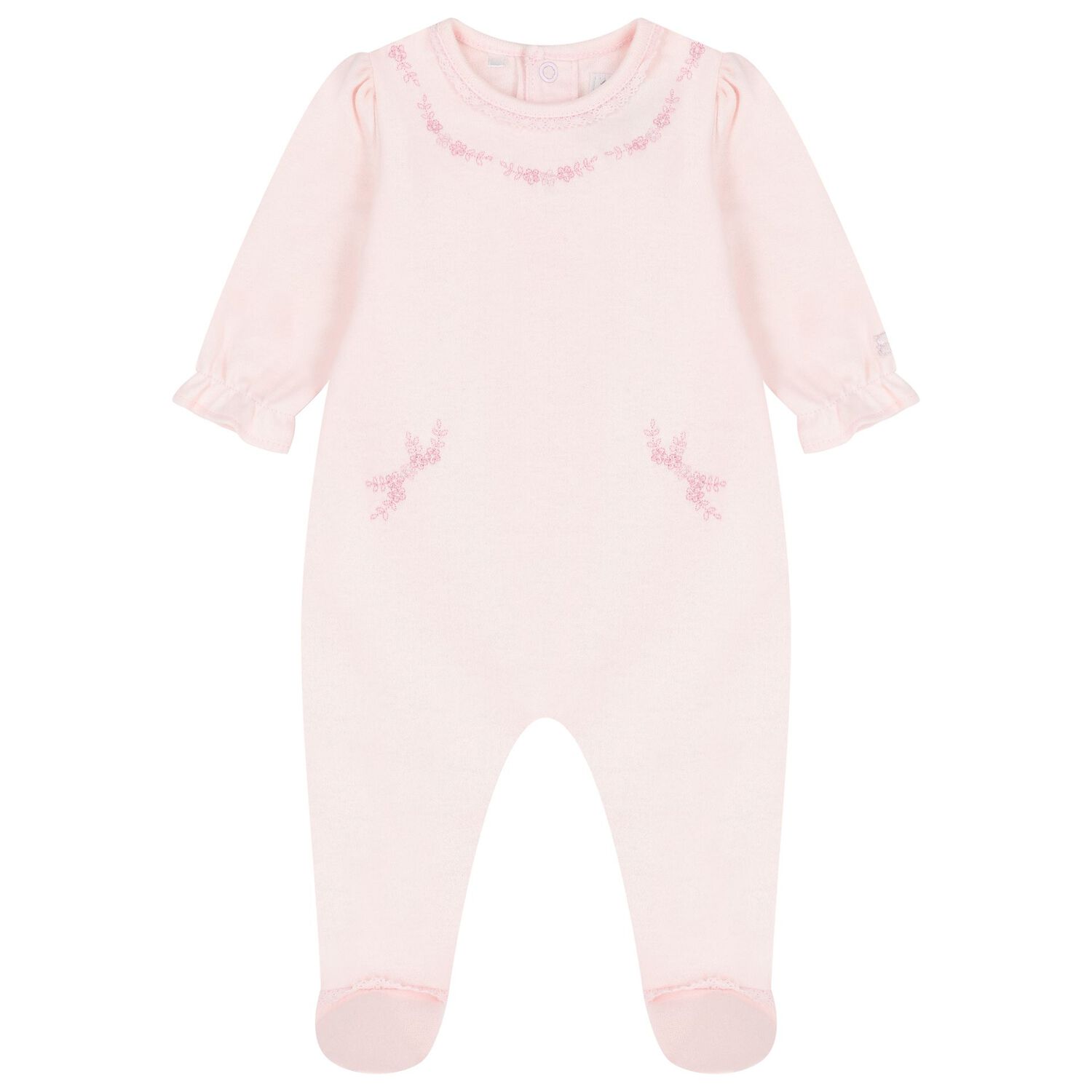 Baby Girls Pink Floral Babygrow Set, 1, hi-res image number null