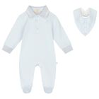 Baby Boys Blue Logo Babygrow Set, 1, hi-res