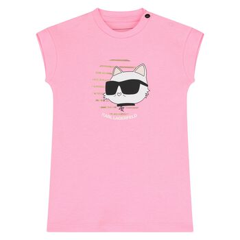 Girls Pink Choupette Logo Dress