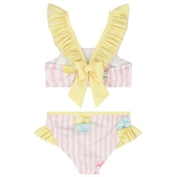Girls White, Pink & Yellow Ice Cream Bikini