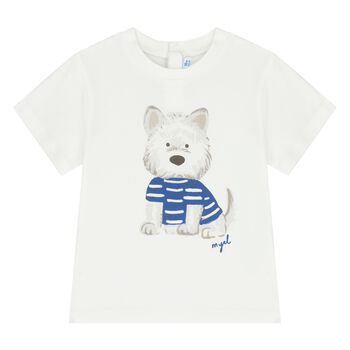 Younger Boys Ivory Puppy T-Shirt 