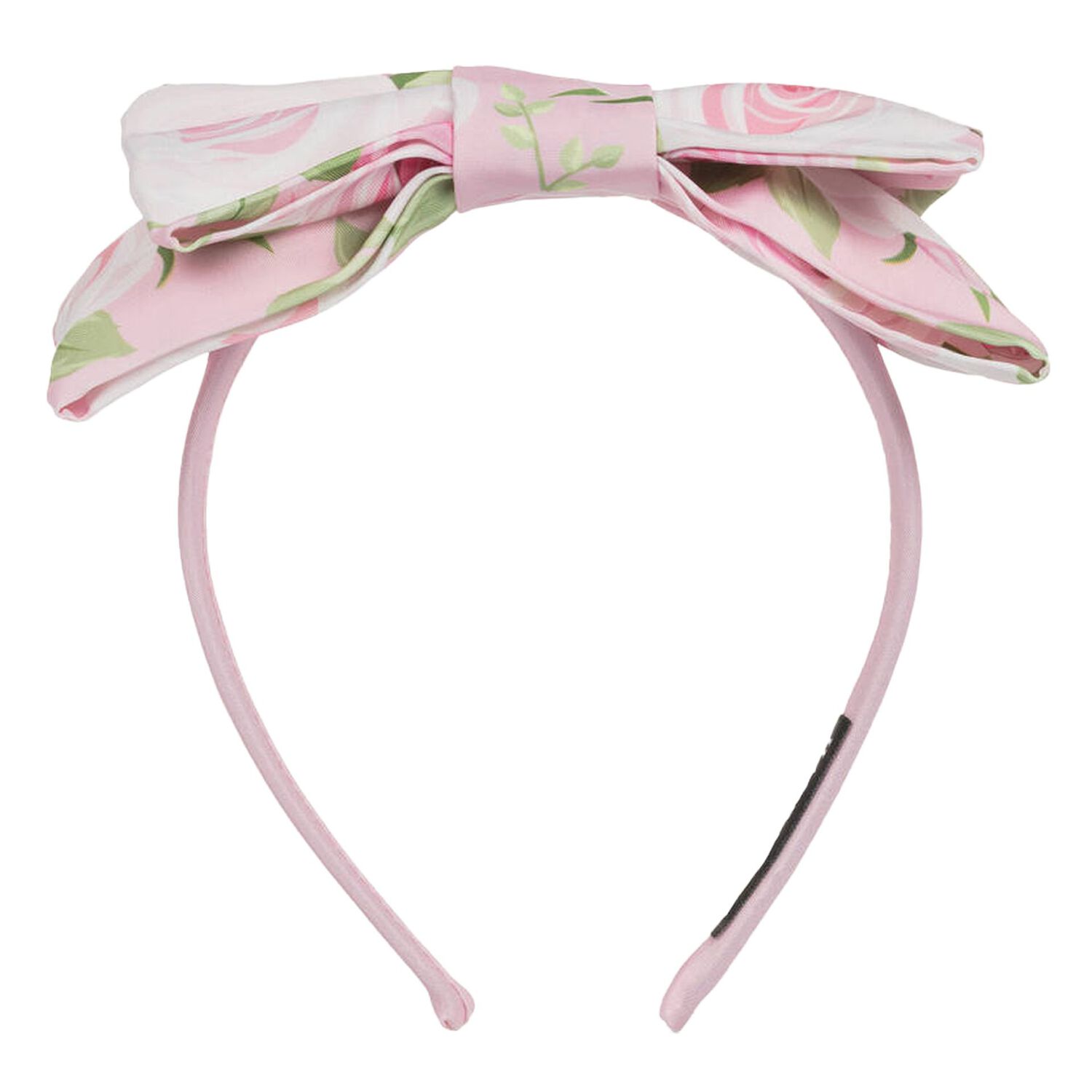 Girls Pink Floral Bow Headband, 1, hi-res image number null