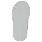 Younger Girls White & Gold Logo Trainers, 1, hi-res