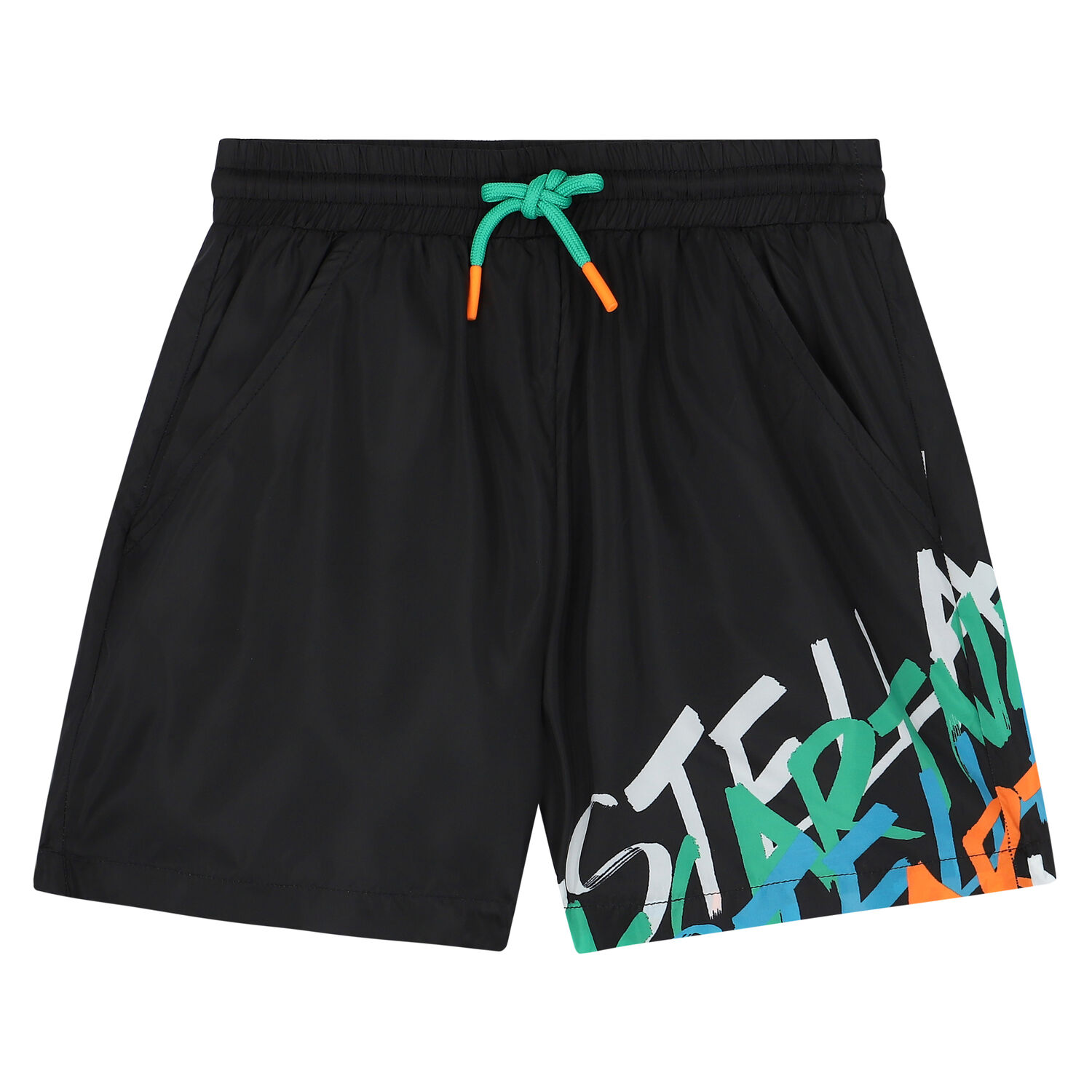 Boys Black Logo Shorts, 1, hi-res image number null