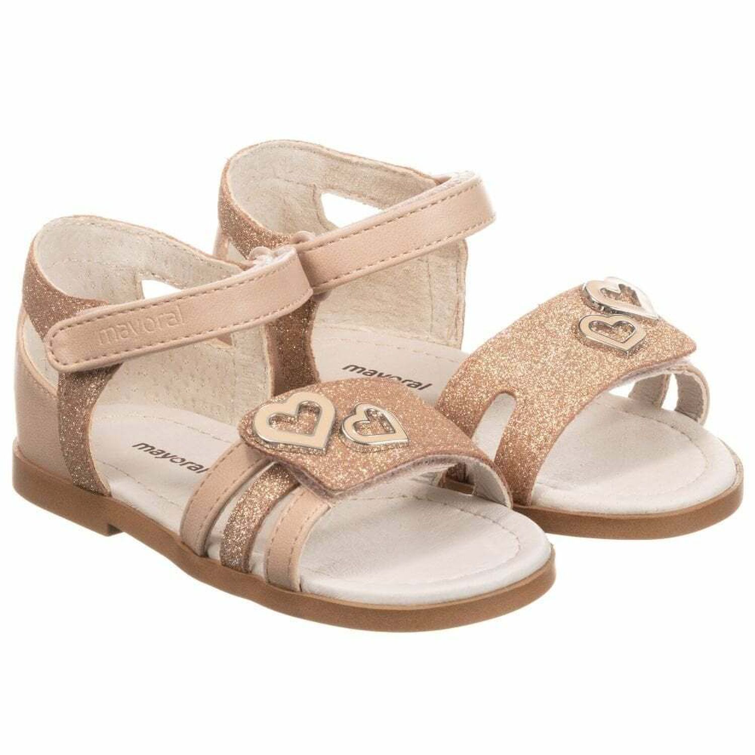 Younger Girls Pink & Rose Gold Sandals, 1, hi-res image number null