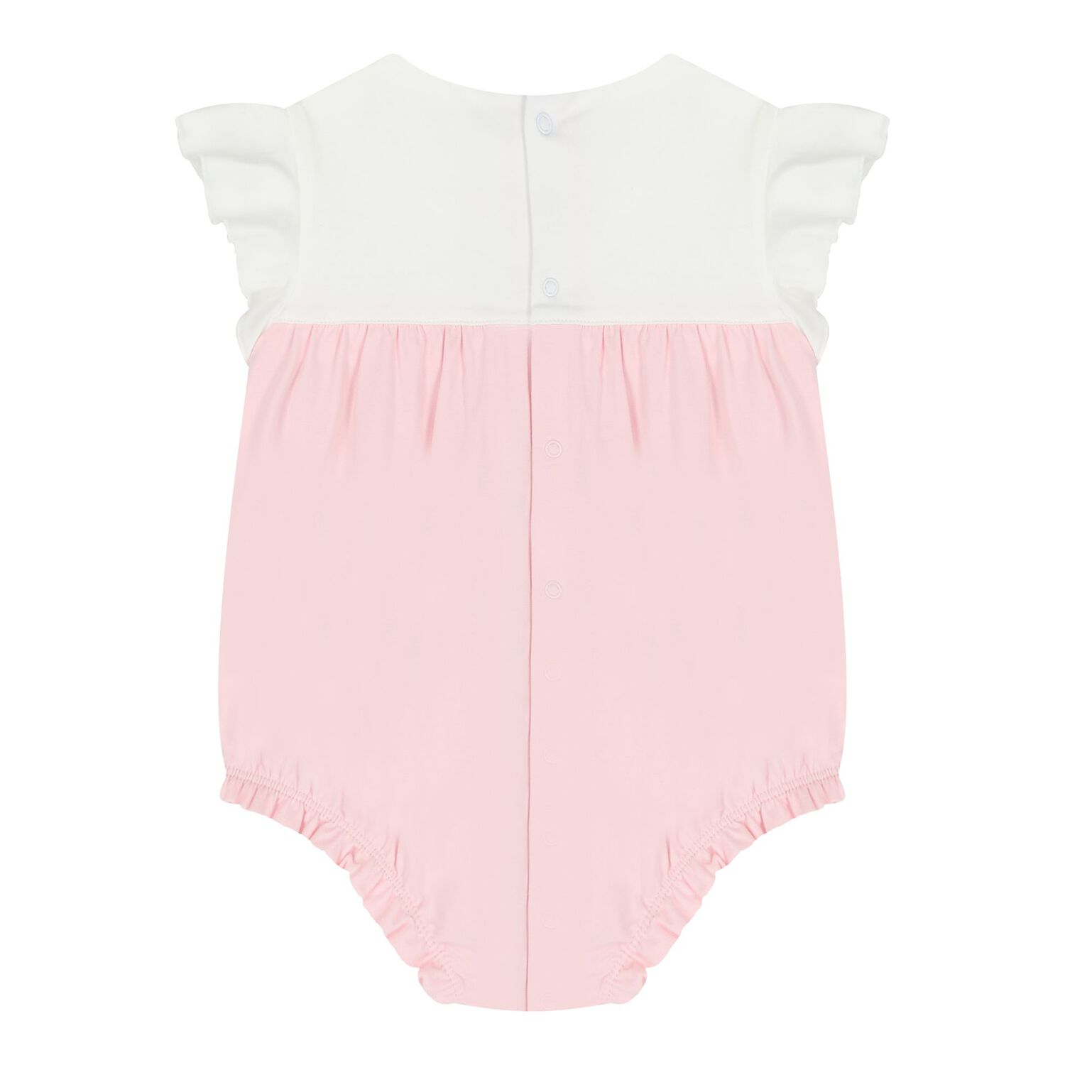 Baby Girls White & Pink Romper & Hat Set, 1, hi-res