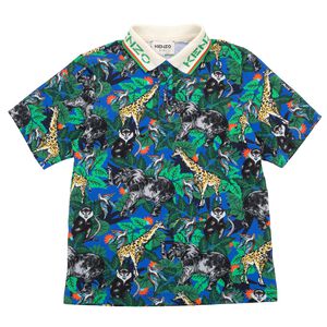 Boys Blue & Green Jungle Polo Shirt
