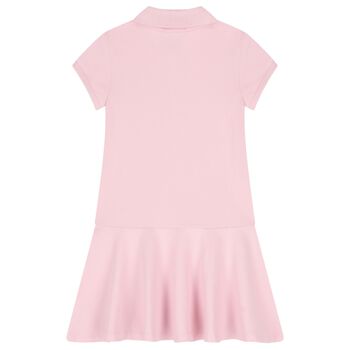 Girls Pink Logo Polo Dress