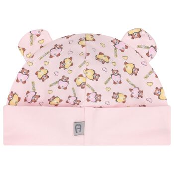 Baby Girls Pink Teddy Bear Hat