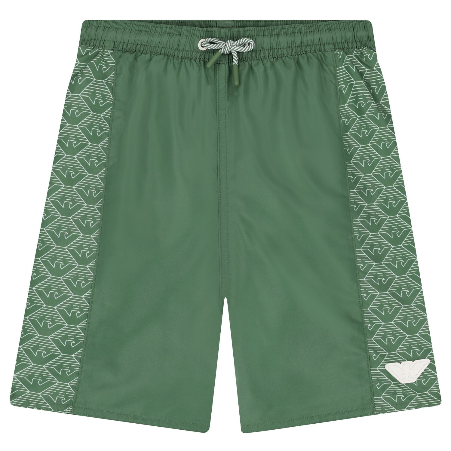 Boys Green Eagle Swim Shorts, 1, hi-res