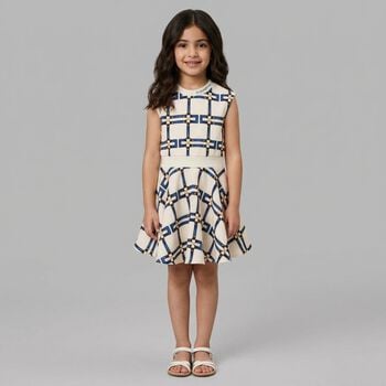 Girls Ivory Logo Sleeveless Dress