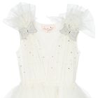 Girls Ivory Embellished Sequin Tulle Dress, 1, hi-res