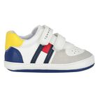 Baby Boys White Leather Pre Walker Shoes, 1, hi-res