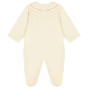 Baby Girls Ivory Logo Babygrow