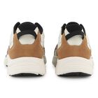 Boys White & Beige Logo Leather Trainers, 1, hi-res