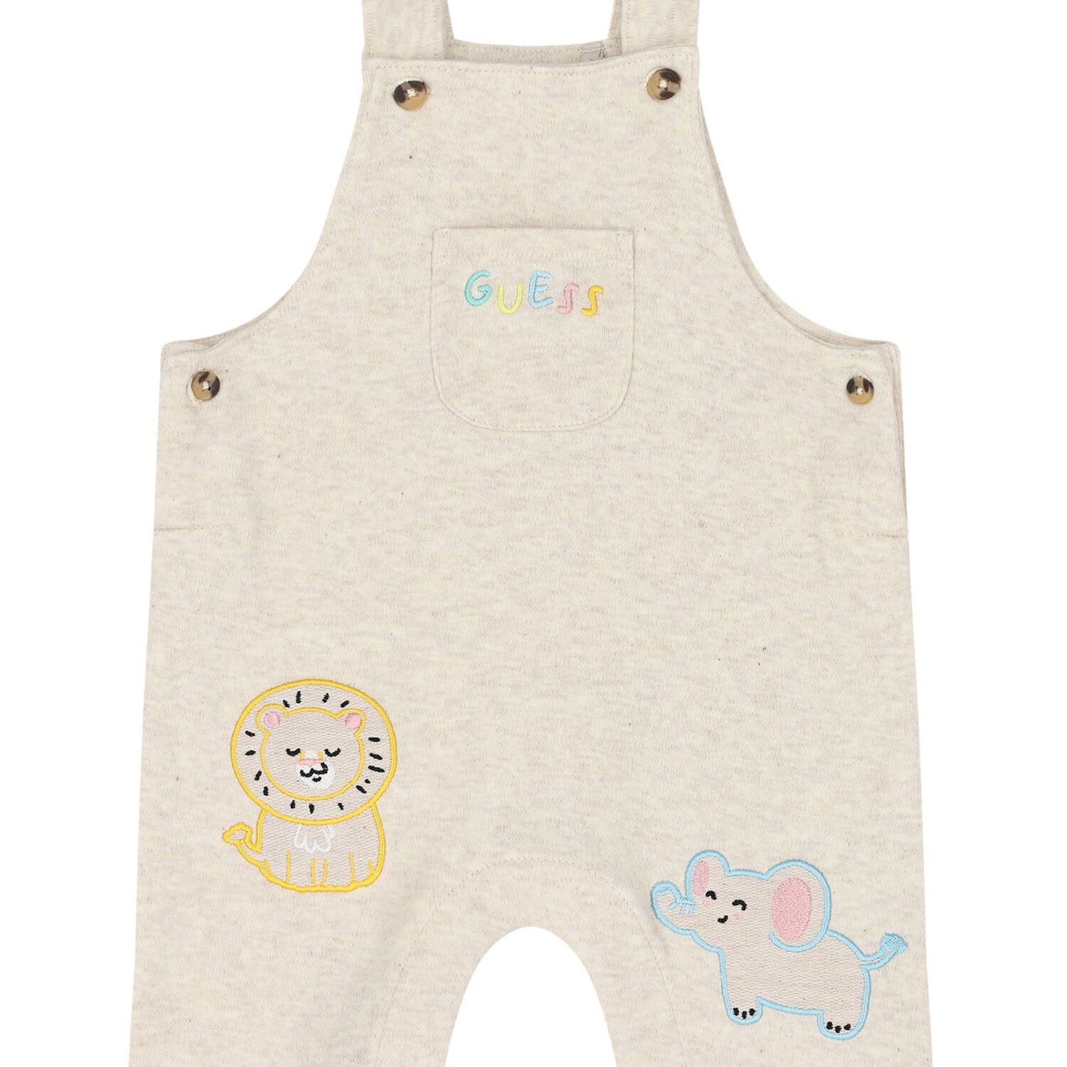 Baby Girls Beige Logo Dungaree Set, 1, hi-res image number null