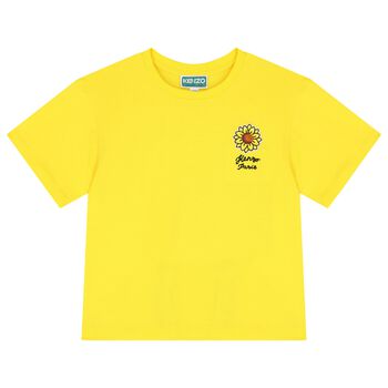 Girls Yellow Logo Flower T-Shirt