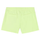 Girls Green Logo Shorts, 2, hi-res