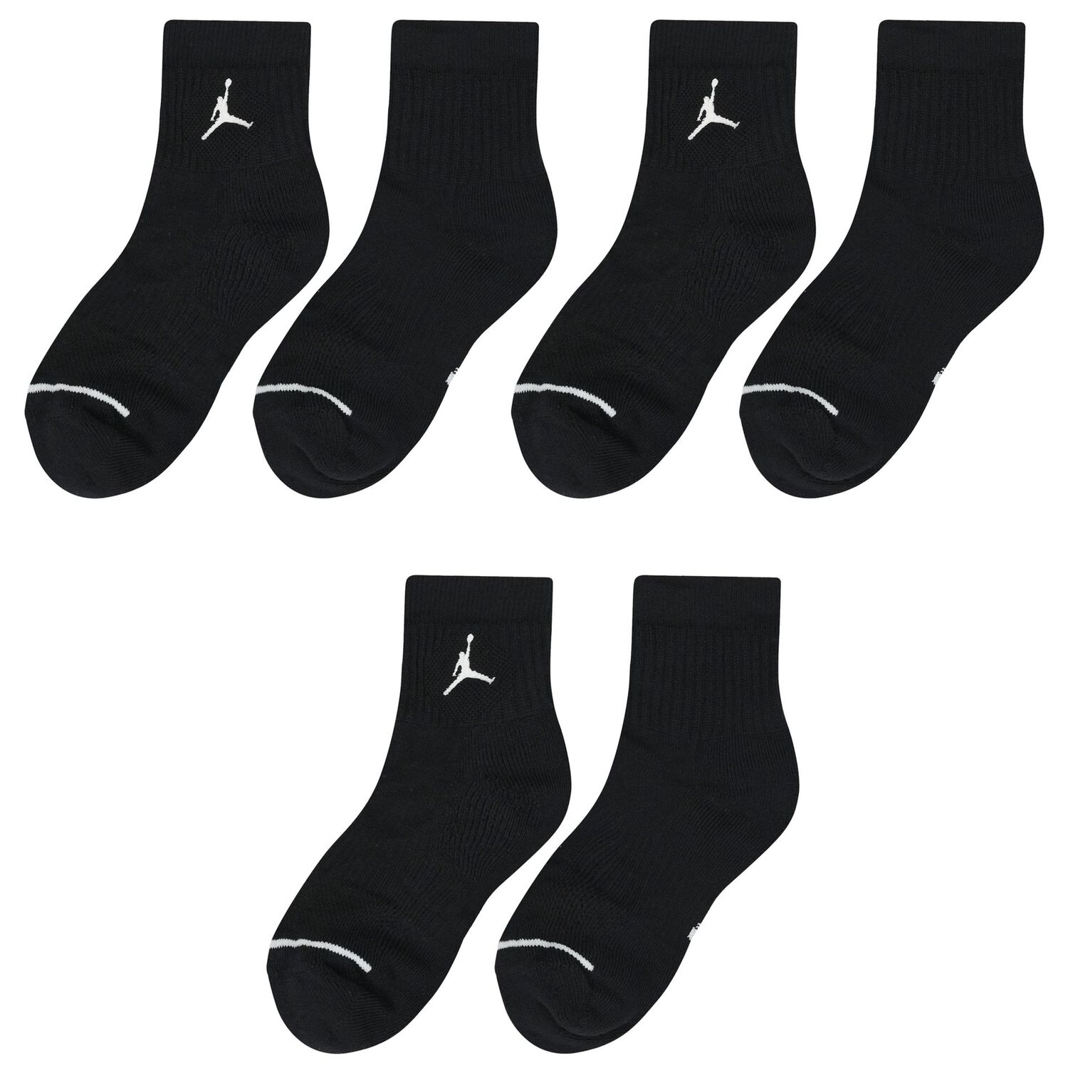 Black Jordan Logo Socks ( 3-Pack ), 1, hi-res