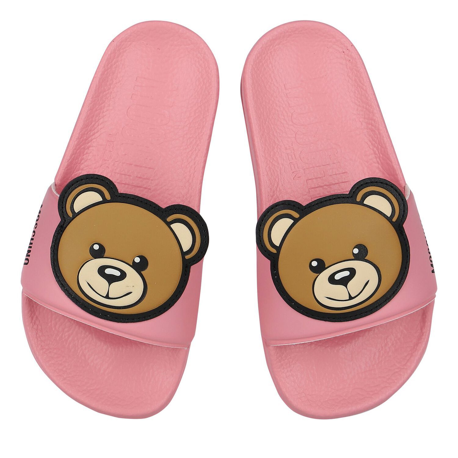 Girls Pink Teddy Bear Logo Sliders, 2, hi-res