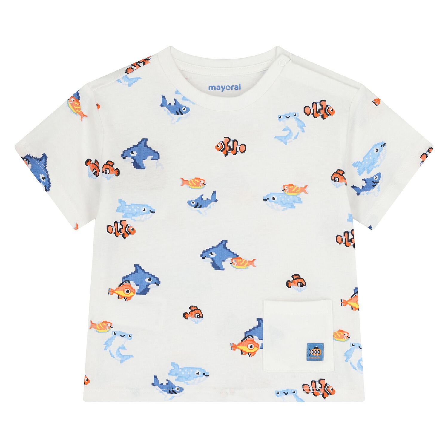 Younger Boys Blue & White T-Shirts ( 2-Pack ), 1, hi-res