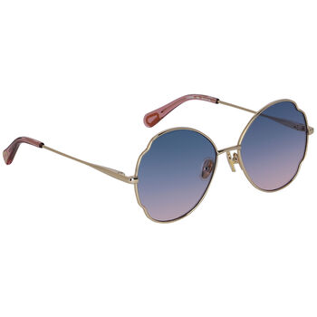 Girls Gold & Blue Aviator Sunglasses