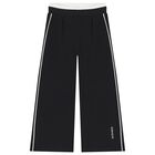 Girls Black Logo Trousers, 1, hi-res