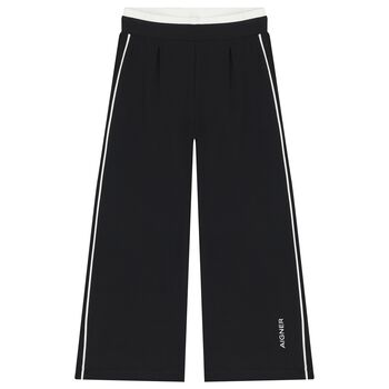 Girls Black Logo Trousers