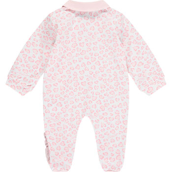 Baby Girls White & Pink Hearts Babygrow