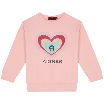 Girls Pink Logo Sweatshirt