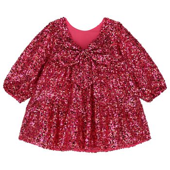 Girls Red Sequin Tulle Dress